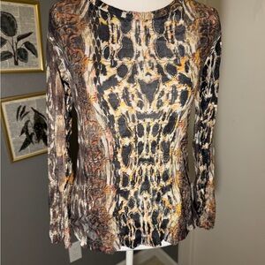 David Cline Multicolor Abstract Long Sleeve Top